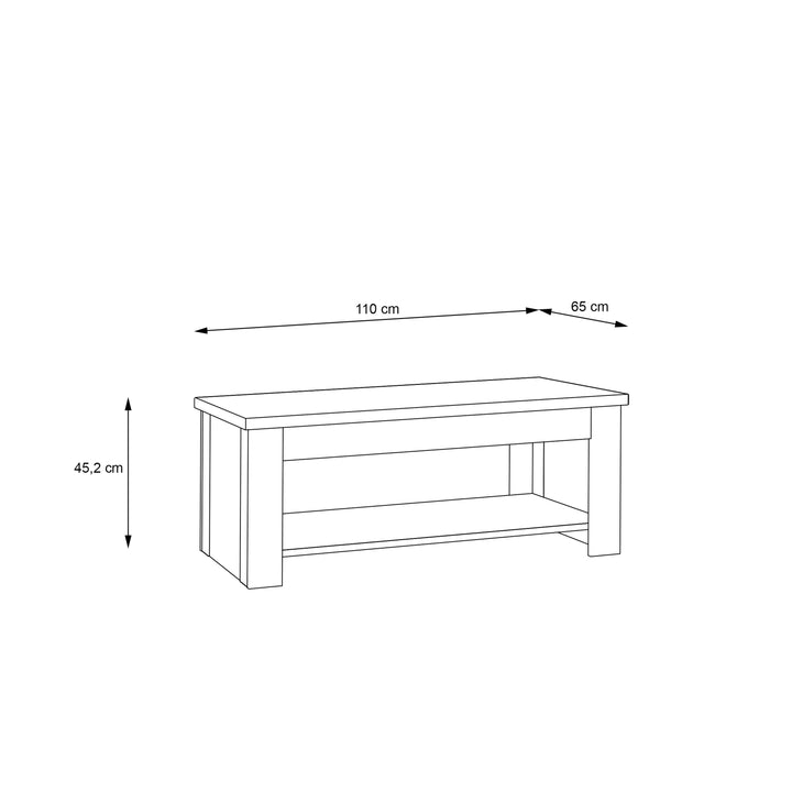 Corona Rising Coffee Table in Artisan Oak