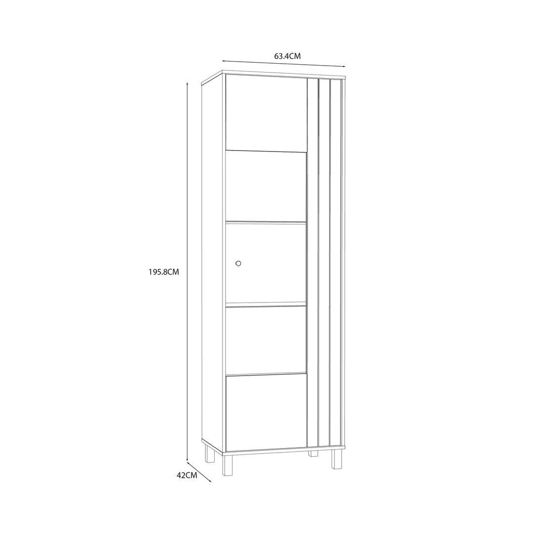 Grafton Glass Door Display Cabinet in Cream and Oak