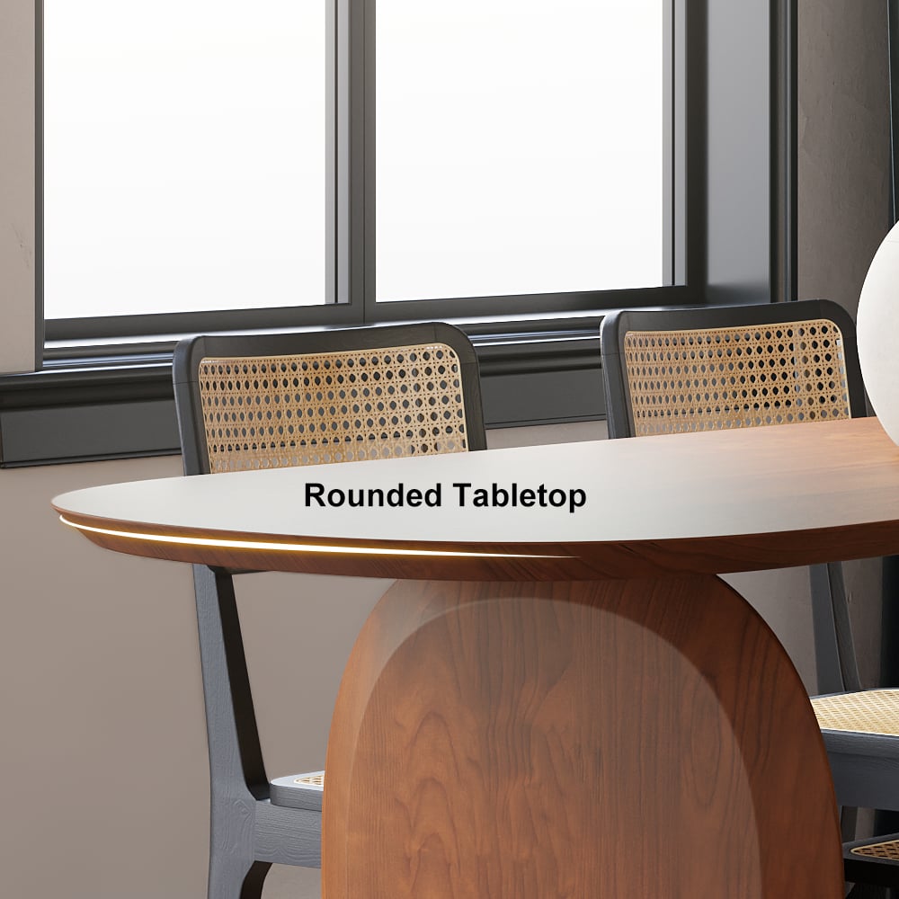 Grainy Oval Shapped Dining Table