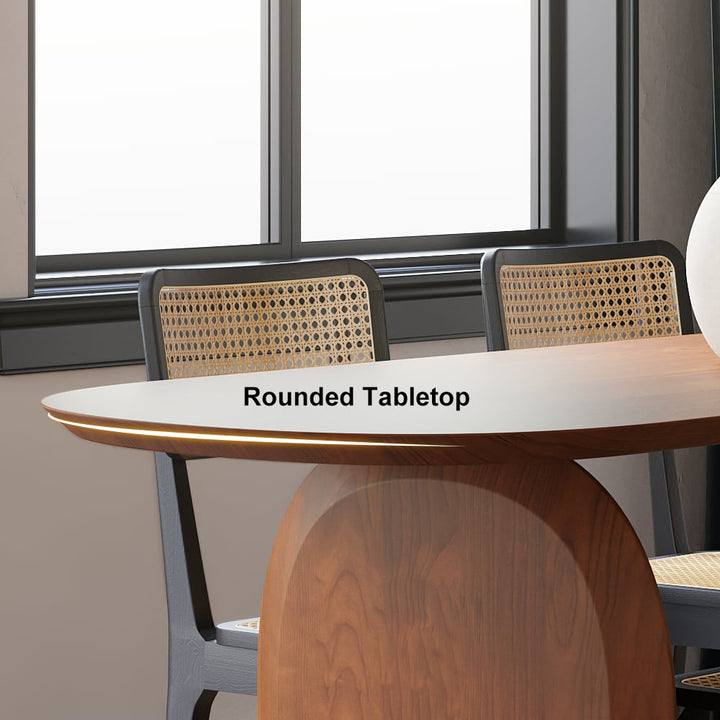 Grainy Oval Shapped Dining Table