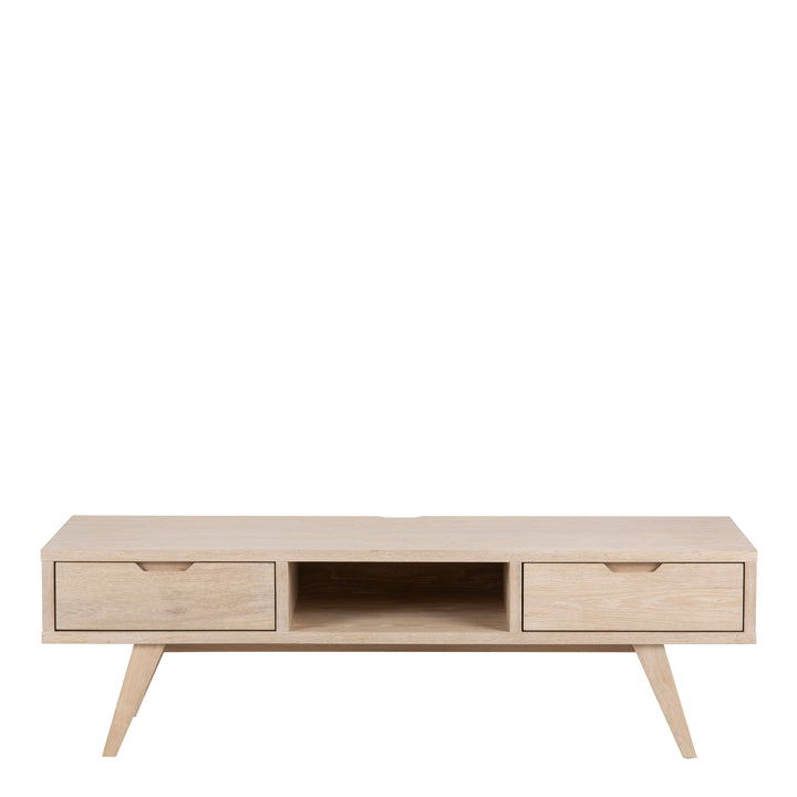 A-Line TV Unit with 2 Drawers in White Oak