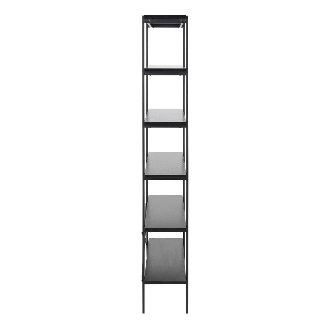 Angus Bookcase with 5 Shelves in Black