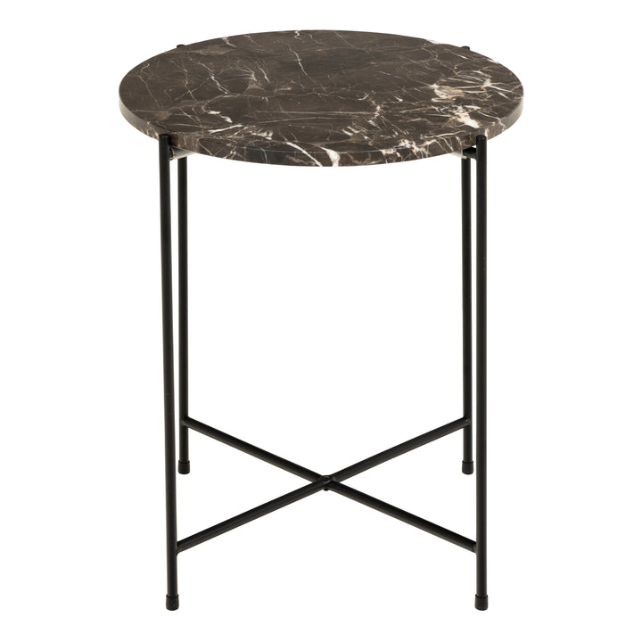 Avila Side Table with Brown Marble Top 42x45cm