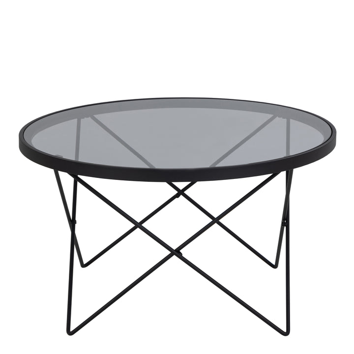 Cuxton Black Coffee Table with Smoked Glass Top
