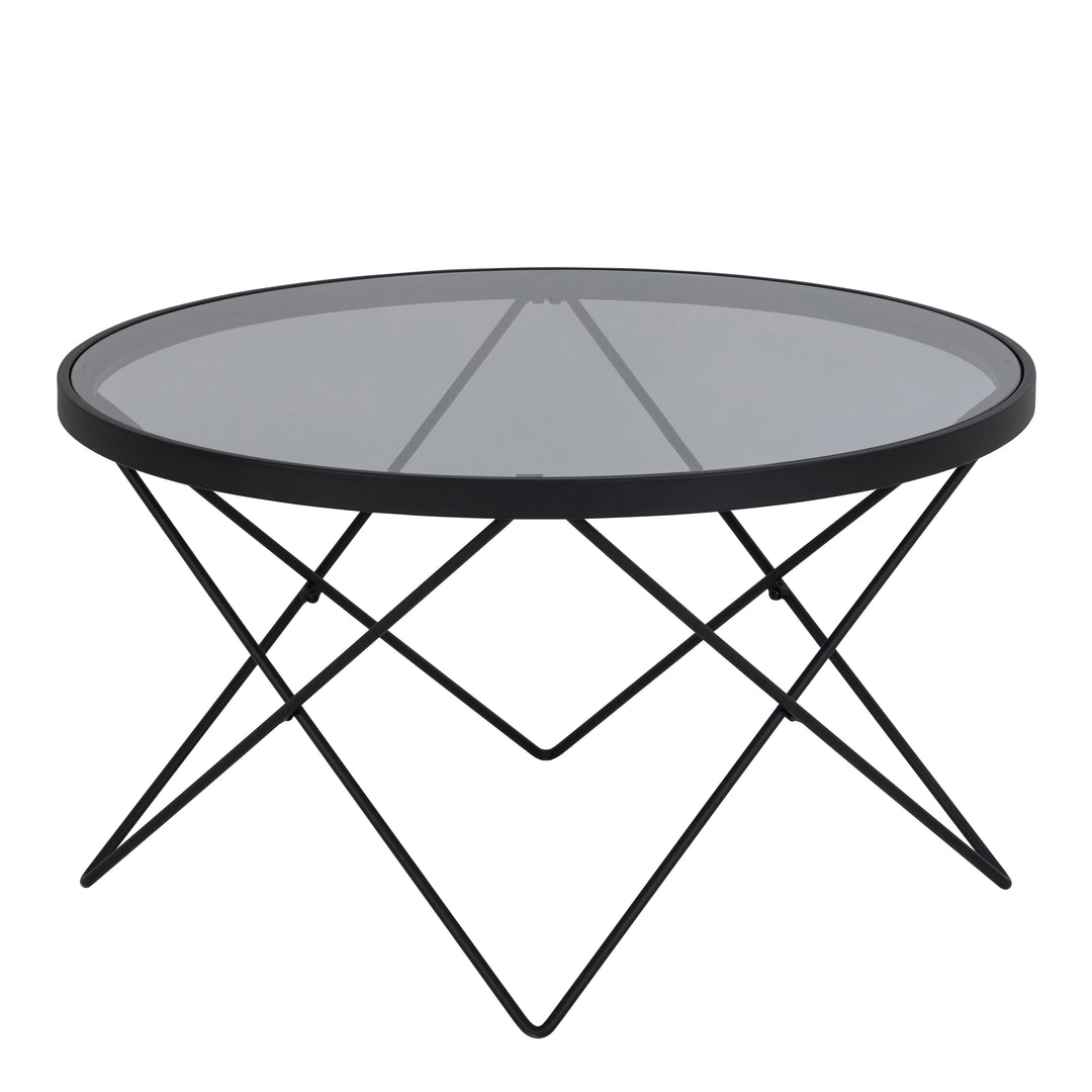 Cuxton Black Coffee Table with Smoked Glass Top