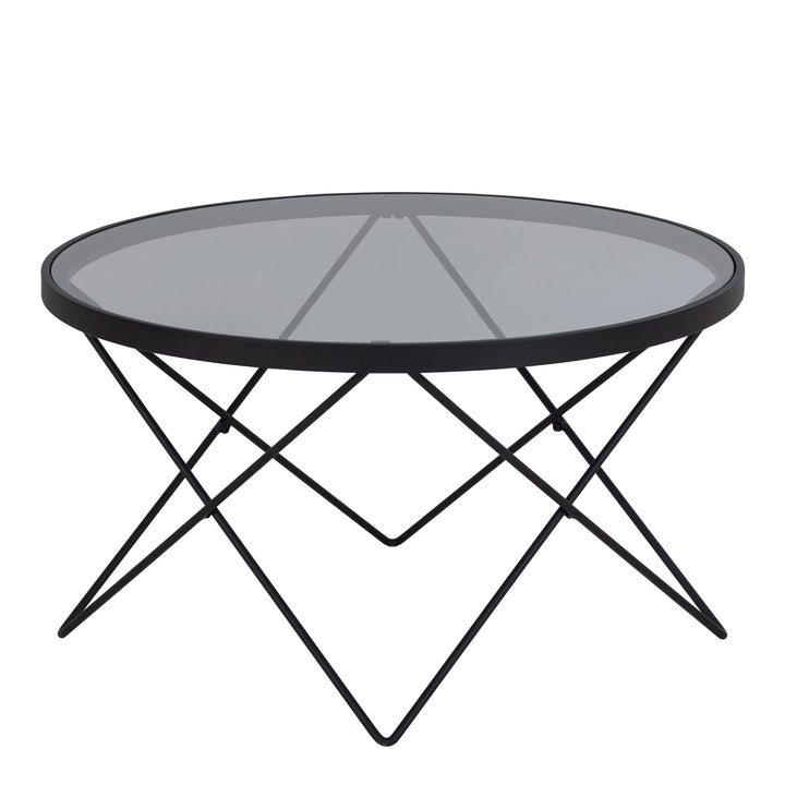 Cuxton Black Coffee Table with Smoked Glass Top