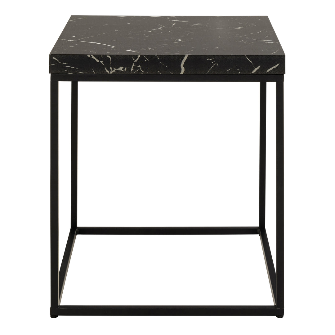 Barossa Coffee Table with Black Marble Marquina Top & Black Steel Base 40cm