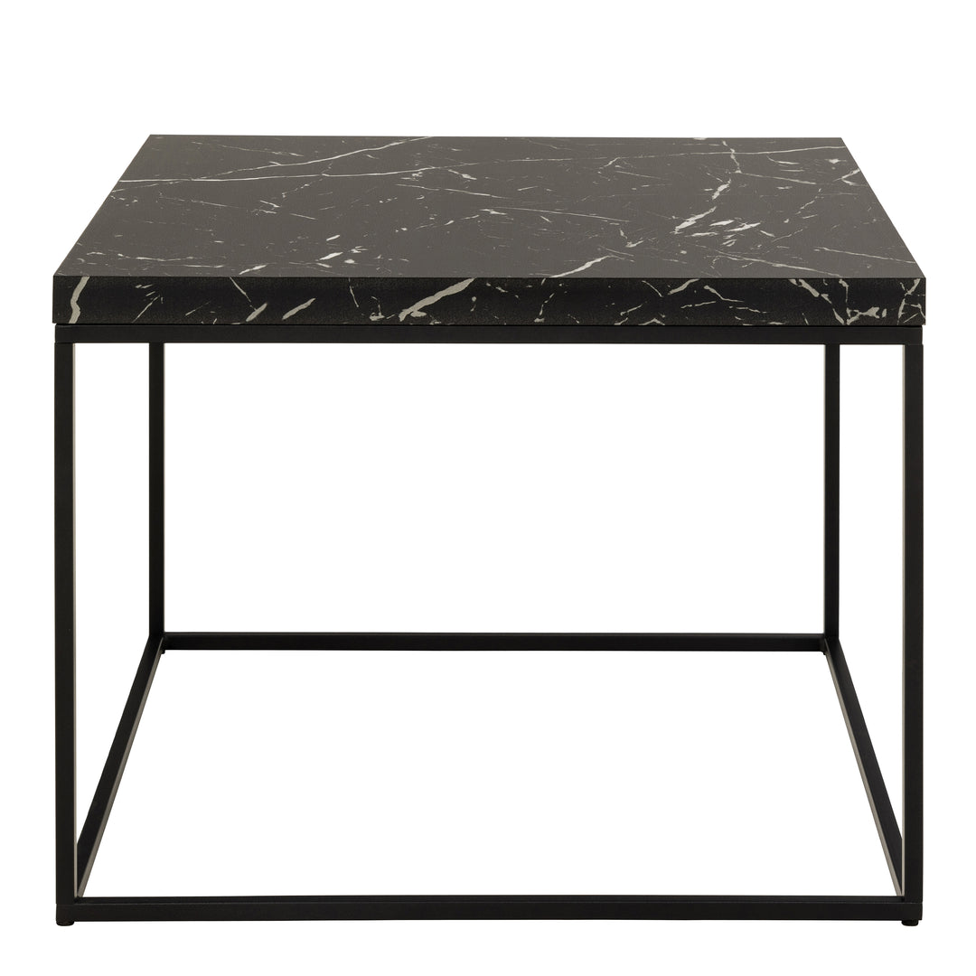 Barossa Coffee Table with Black Marble Marquina Top & Black Steel Base 60cm