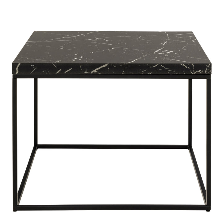 Barossa Coffee Table with Black Marble Marquina Top & Black Steel Base 60cm