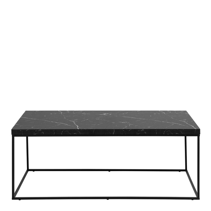 Barossa Coffee Table with Black Marble Marquina Top & Black Steel Base 110x55x45cm