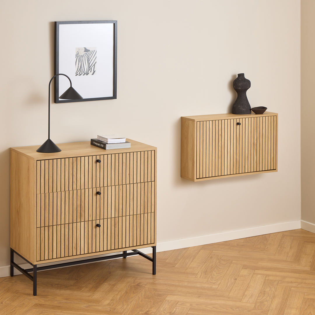 Albany Shoe Cabinet 1 Flip Down Door In Oak