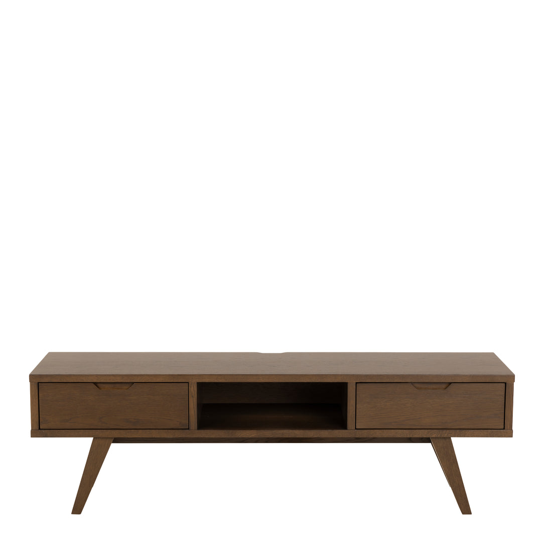 A-Line TV Unit with 2 Drawers in Smoked Oak