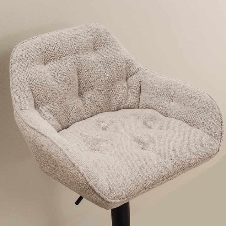 Brooke Swivel Bar Stool with Height Adjustable Function in Monza Beige Set of 2