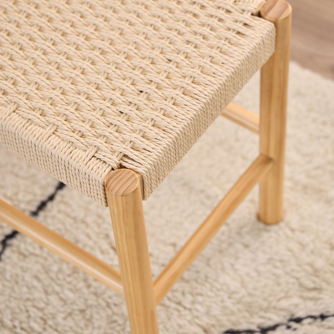 Alvin Weaved Bench in Off White