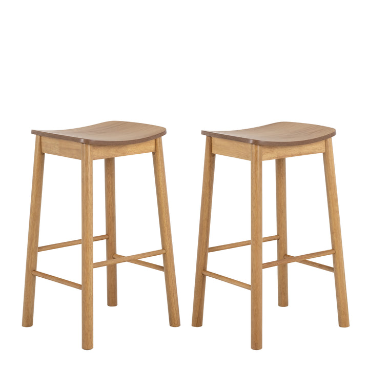 Barlow Bar Stool Without Back in Matt Oak Set of 2