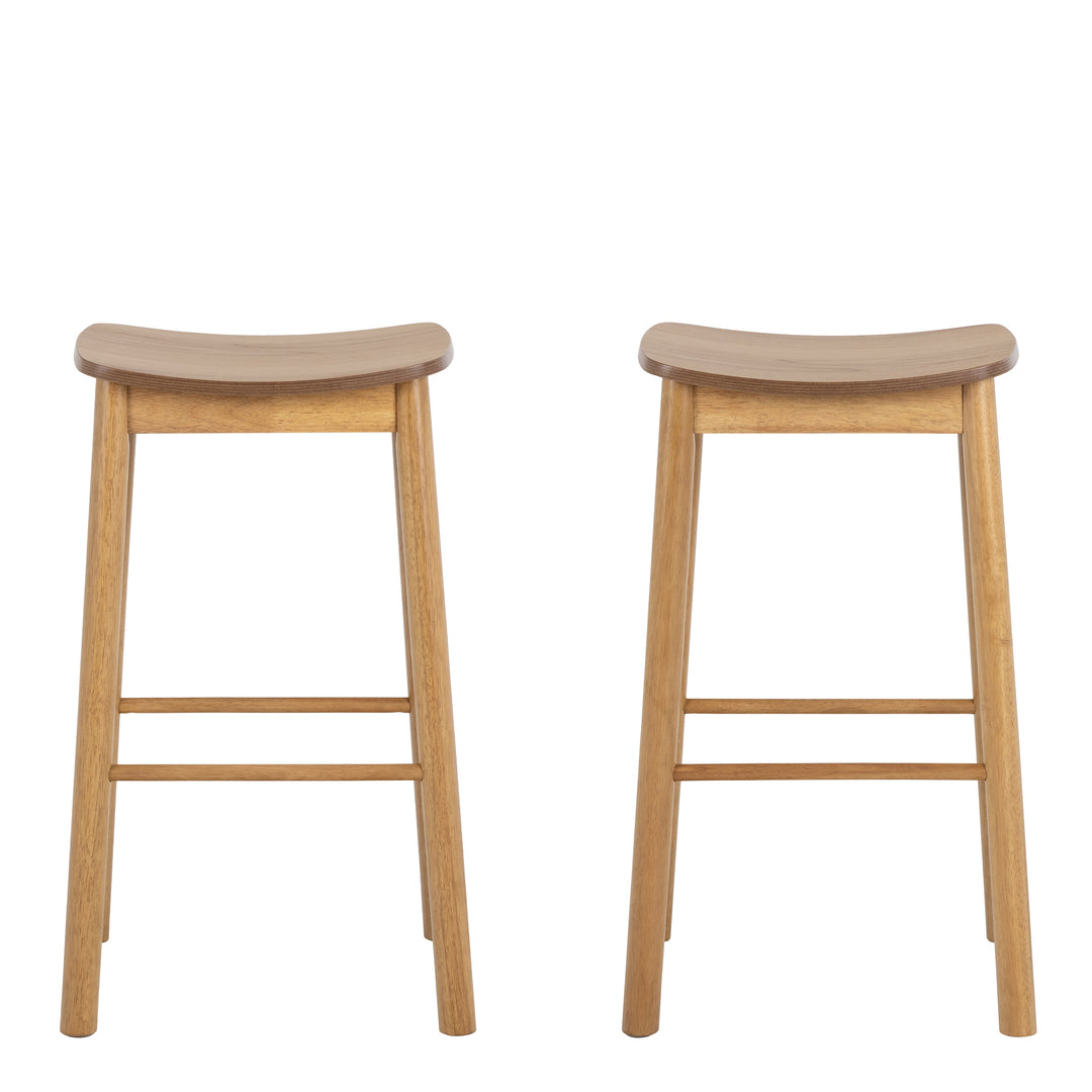 Barlow Bar Stool Without Back in Matt Oak Set of 2