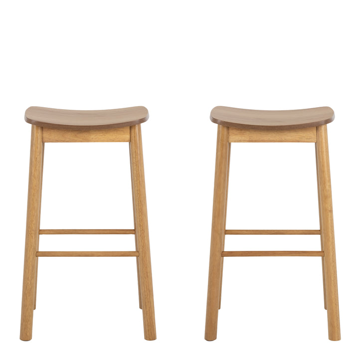 Barlow Bar Stool Without Back in Matt Oak Set of 2
