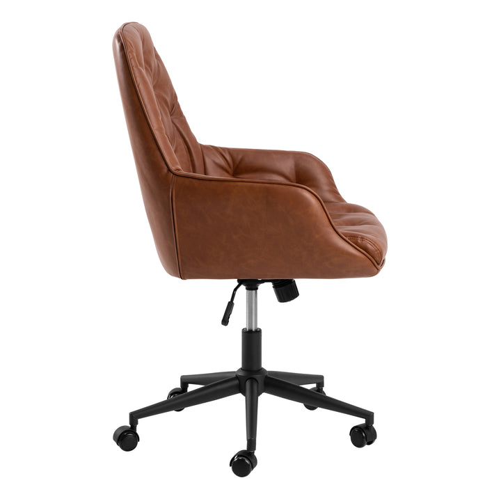 Erik Gas Lift Desk Chair in Brandy PU