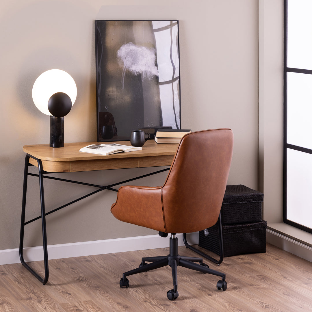 Erik Gas Lift Desk Chair in Brandy PU