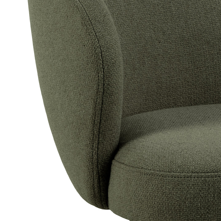 Darlene Dining Chair with Armrest and Swivel Function in Green