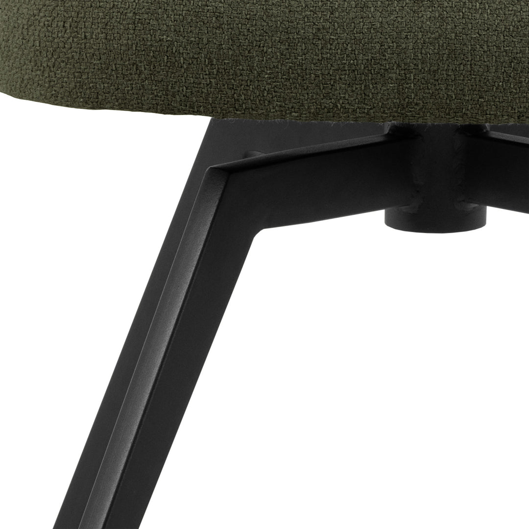 Darlene Dining Chair with Armrest and Swivel Function in Green