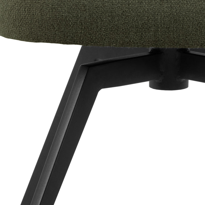 Darlene Dining Chair with Armrest and Swivel Function in Green