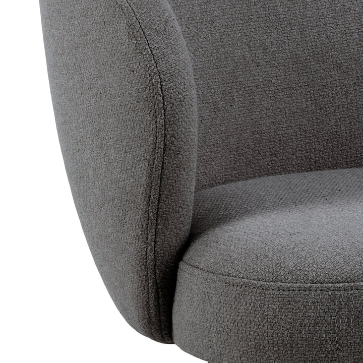 Darlene Dining Chair with Armrest and Swivel Function in Grey