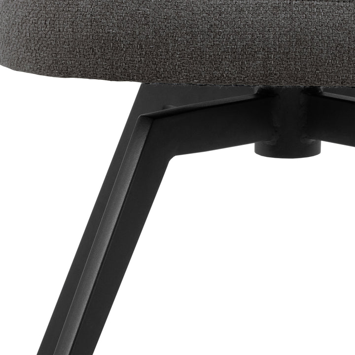 Darlene Dining Chair with Armrest and Swivel Function in Grey