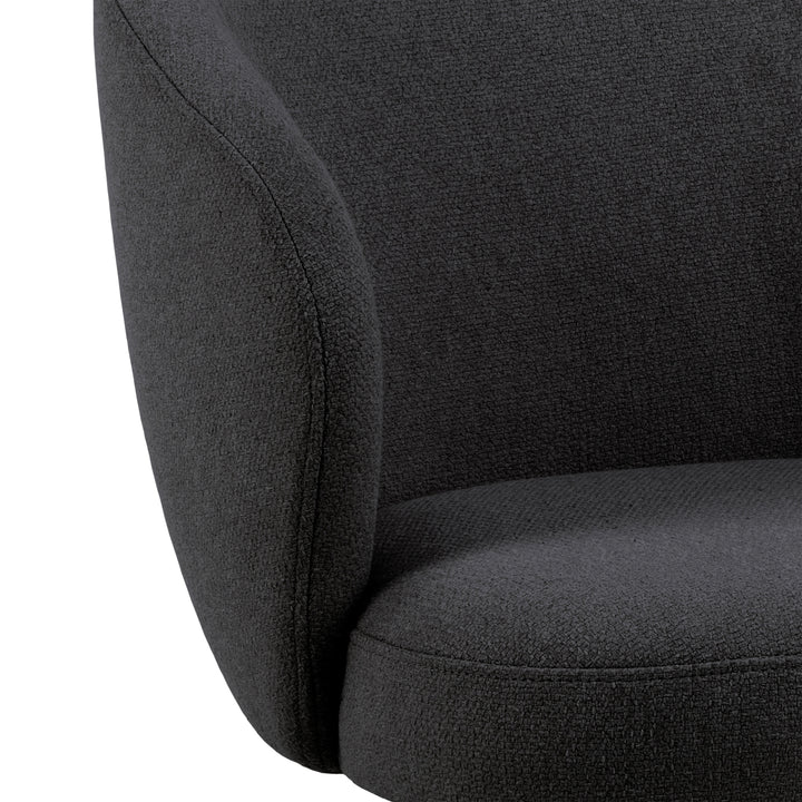 Darlene Dining Chair with Armrest and Swivel Function in Black