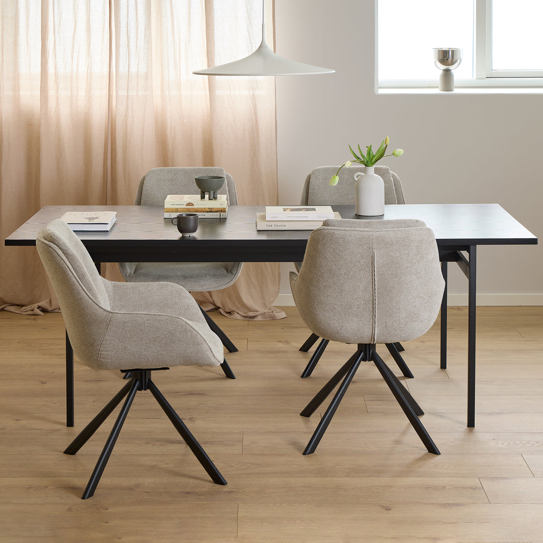 Carrie Swivel Dining Chair in Sand Set of 2