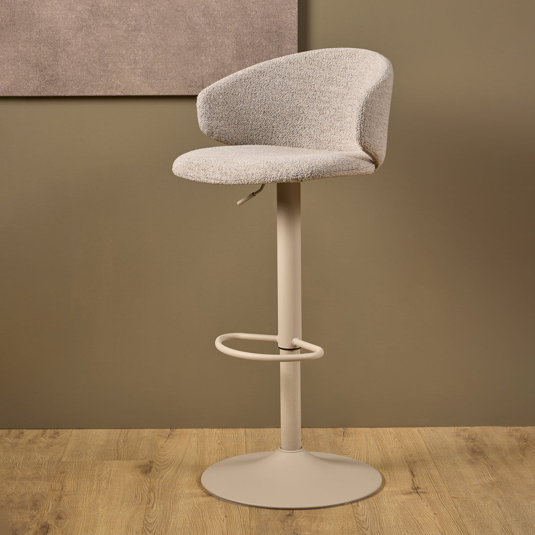 Ella Swivel Beige Bar Stool Set of 2
