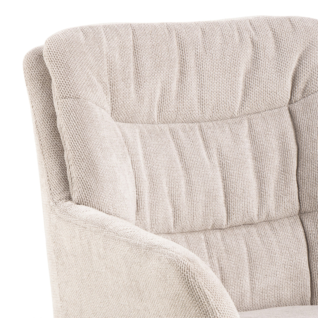 Alonso Swivel Cream Dining Chair with Armrest Set of 2