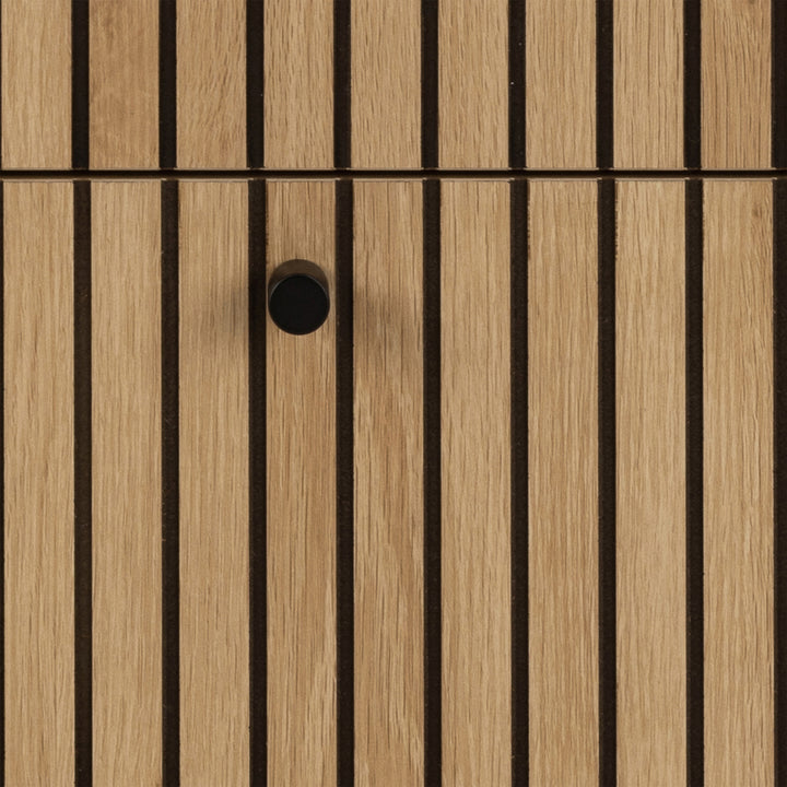 Albany Chest of 3 Drawers in Oak/Black Legs