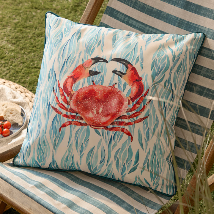 Abersoch Crab 45x45 Outdoor Cushion Case Marine