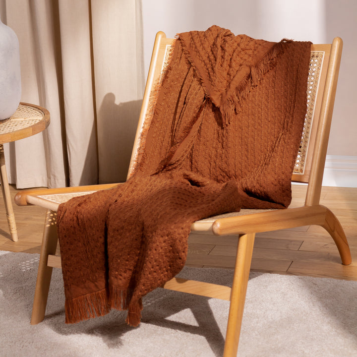 Abel Waffle Throw 130x180 Pecan