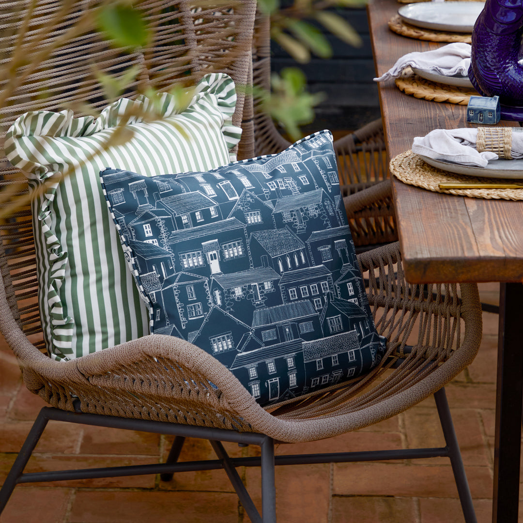 Abersoch Town 45x45 Outdoor Cushion Case Sail Blue