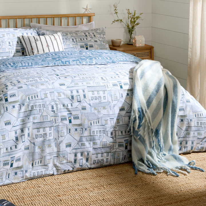 Abersoch Town Double Duvet Set Sea Blue - image 3