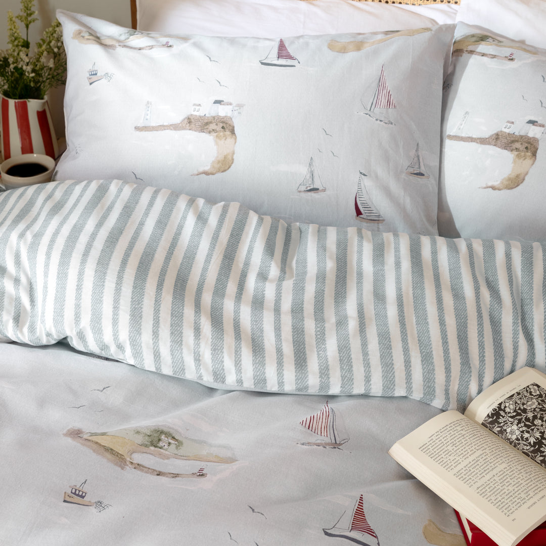 Abersoch Shore Double Duvet Set Sky Blue - image 2