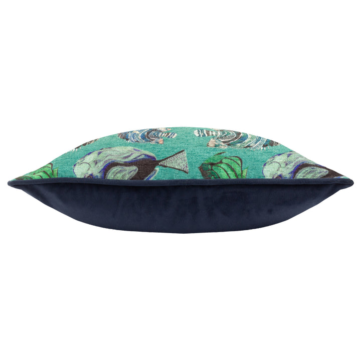 ABYSS FISH REPEAT 43X43 CUSHION CASE TEAL