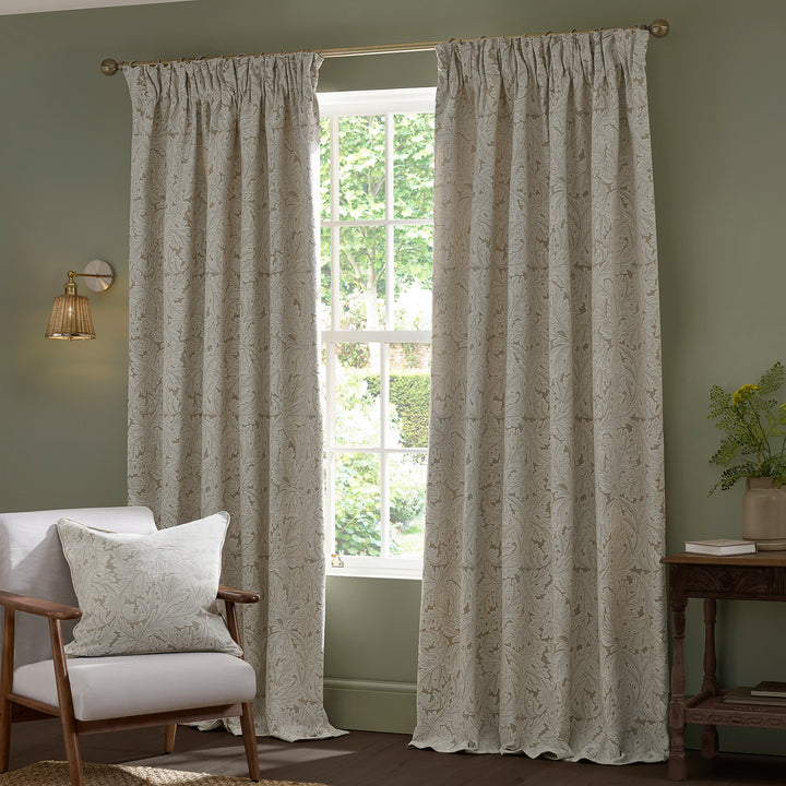 Acanthus 117x183 Pencil Pleat Curtains Linen - image 4
