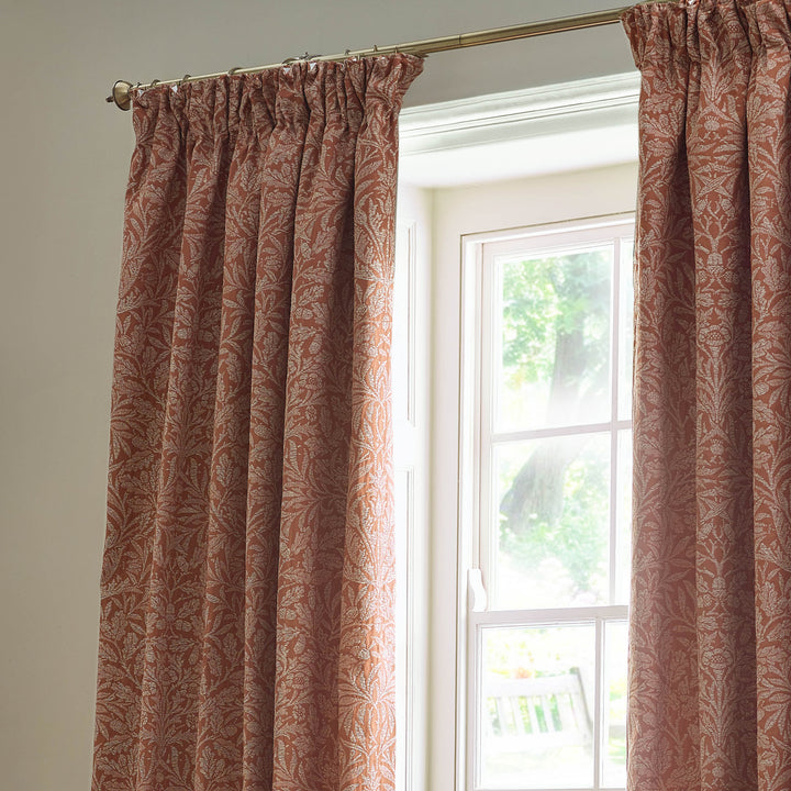 ACORN TONAL 117X137 PENCIL PLEAT CURTAINS BRICK
