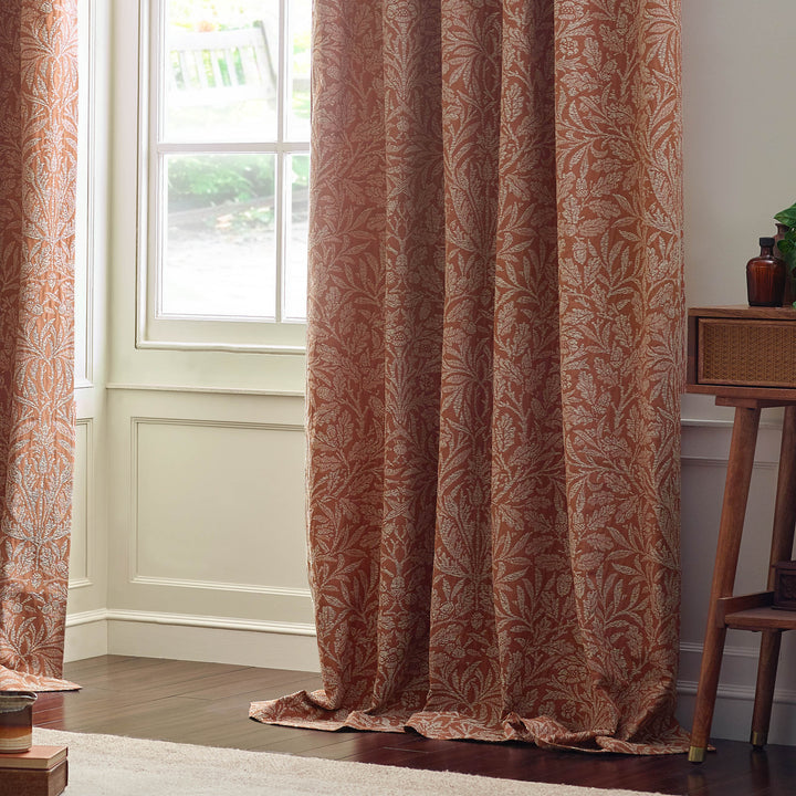 ACORN TONAL 117X137 PENCIL PLEAT CURTAINS BRICK