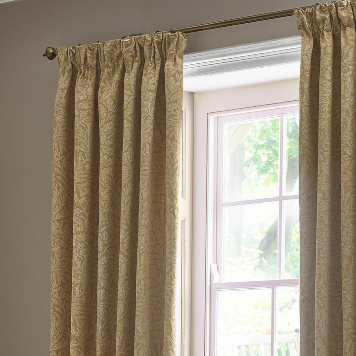 Acorn Tonal 117x137 Pencil Pleat Curtains Gold - image 3