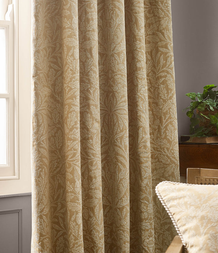 Acorn Tonal 117x137 Pencil Pleat Curtains Gold - image 5