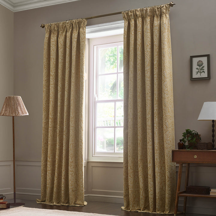 Acorn Tonal 117x137 Pencil Pleat Curtains Gold - image 7