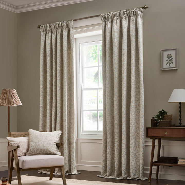 ACORN TONAL 117X137 PENCIL PLEAT CURTAINS LINEN
