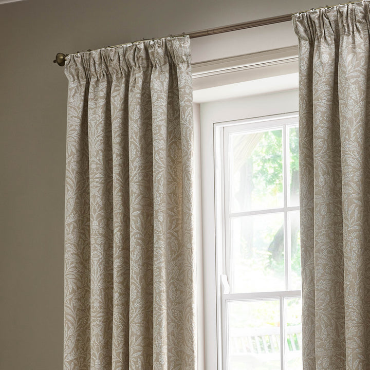 Acorn Tonal 117x137 Pencil Pleat Curtains Linen - image 3