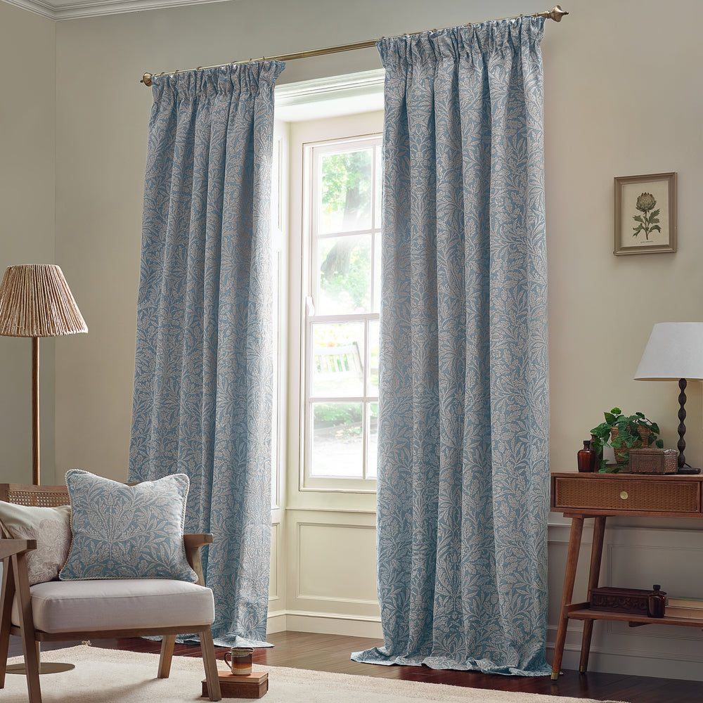 Acorn Tonal 117x137 Pencil Pleat Curtains Wedgewood - image 2