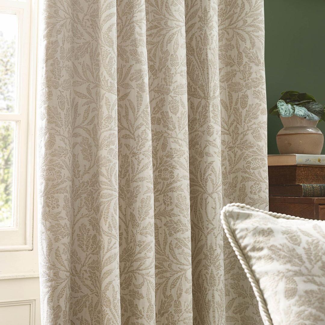 Acorn Tonal 167x137 Pencil Pleat Curtains Ivory - image 5