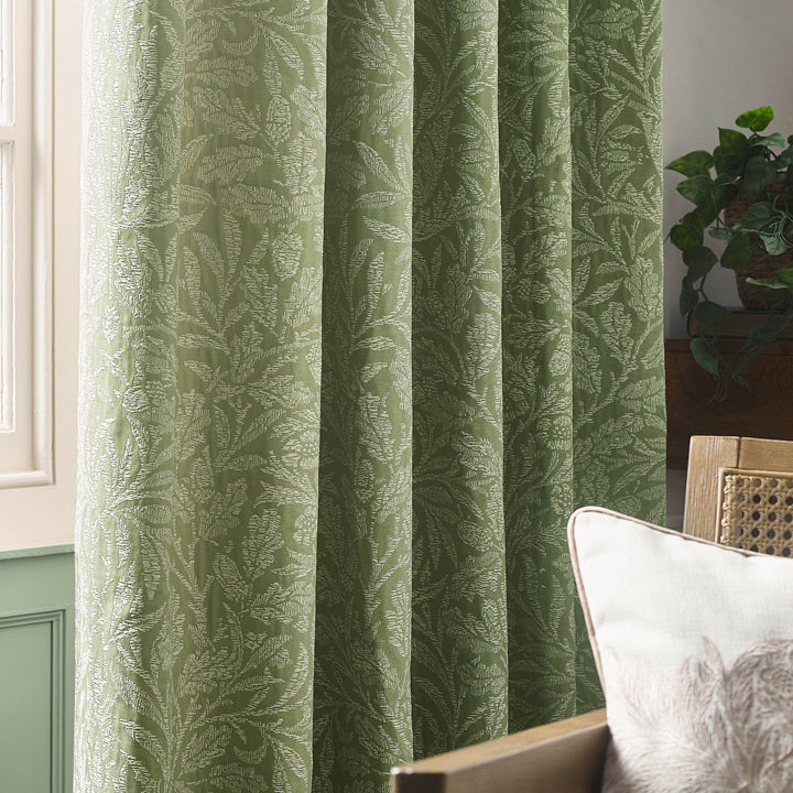 Acorn Tonal 167x137 Pencil Pleat Curtains Sage - image 5